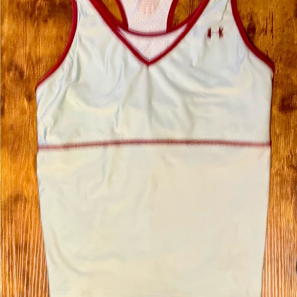 Under Armour Women's Blue and Burgundy Supportive Tank Top, Active Wear